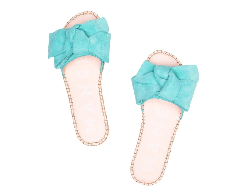 Klapki Manebi Flat Sandals with Bow Aquamarin- sklep Shuluv Melissa & More - fotografia 2