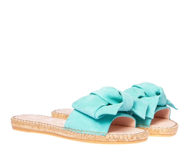 Klapki Manebi Flat Sandals with Bow Aquamarin- sklep Shuluv Melissa & More - fotografia 3
