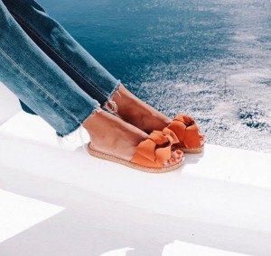 Klapki Manebi Flat Sandals with Bow Mandarin - sklep Shuluv Melissa & More - photo 4