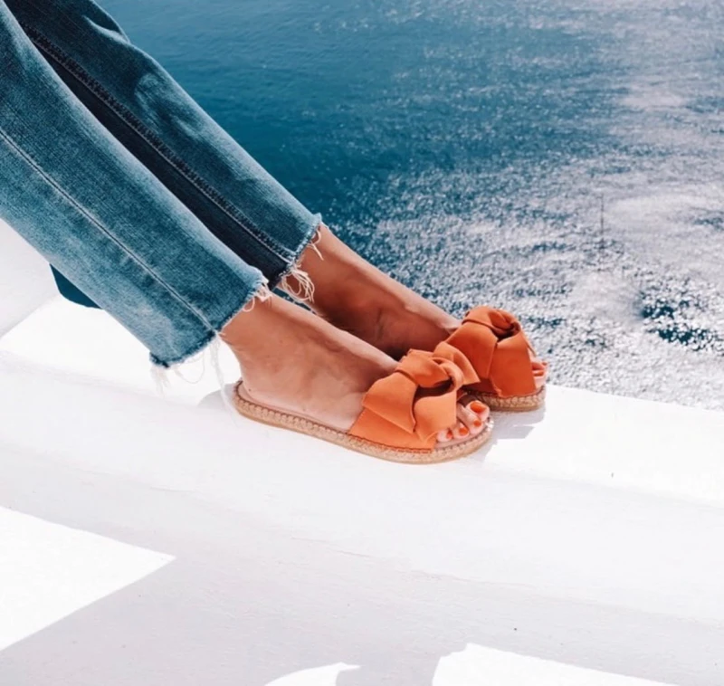 Klapki Manebi Flat Sandals with Bow Mandarin - sklep Shuluv Melissa & More - photo 4