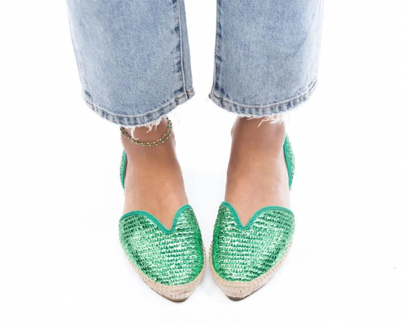 Manebi Espadrilles Open-Side Flats Emerald - sklep Shuluv Melissa & More - zdjęcie 5