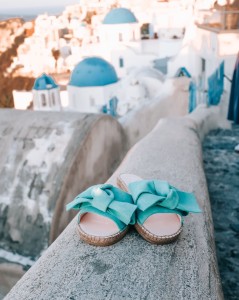 Klapki Manebi Flat Sandals with Bow Aquamarin- sklep Shuluv Melissa & More - fotografia prezencyjna 3