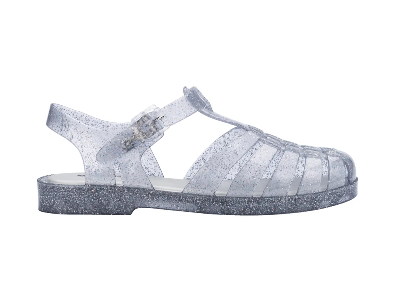 Melissa Possession Clear Glass Glitter Silver