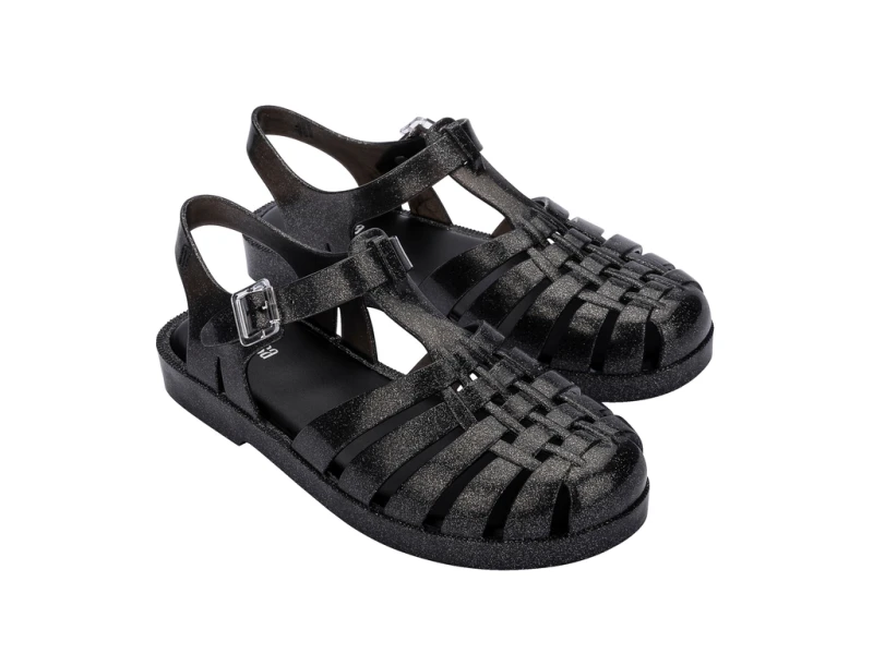 Melissa Possession Clear Glass Glitter Black