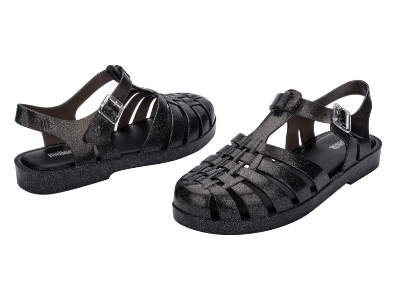 Melissa Possession Clear Glass Glitter Black