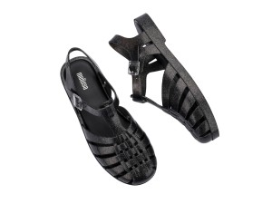 Melissa Possession Clear Glass Glitter Black